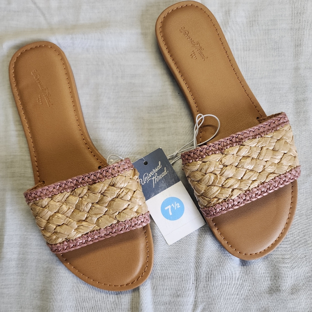 Women's Dez Woven Slide Sandals - Universal Thread Rose Pink Size 7 Slip On
